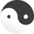 Логотип Инь-Янь в кривых, в векторе